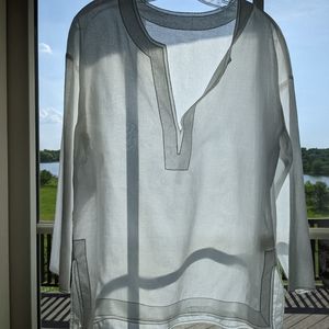 Vince super lightweight cotton tunic blouse
